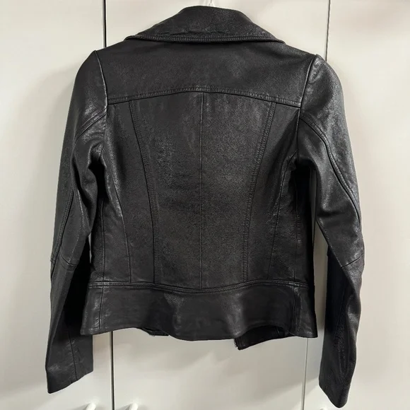 All Saints Belvedere Biker Leather Jacket in Black, Women’s size 4 - Picture 5 of 7